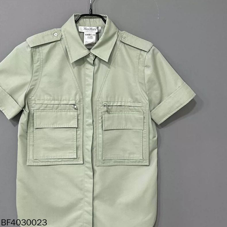 Max Mara MaxMara Green Cargo Short Sleeve Shirt Size S / US 4 / IT 40 - 2 Thumbnail