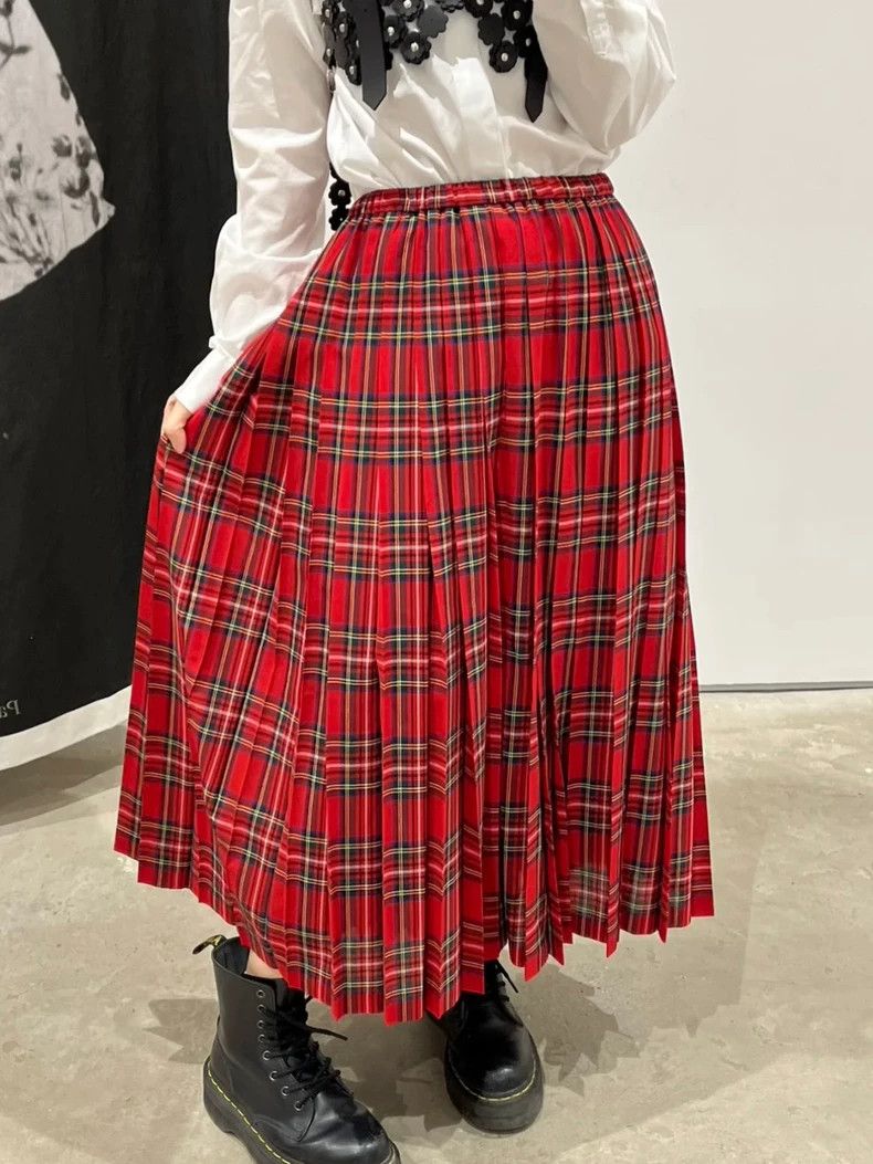 Junya Watanabe Junya Watanabe CDG Plaid Pleated Skirt Size 28" / US 6 / IT 42 - 2 Thumbnail