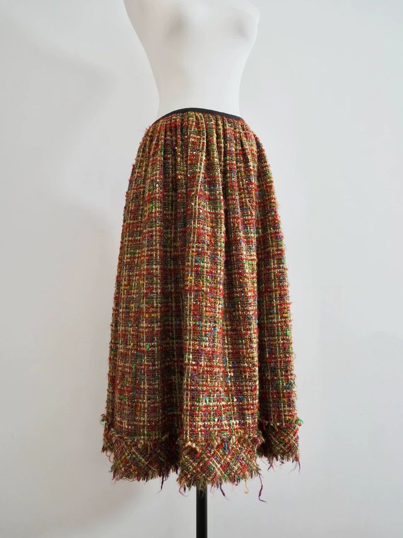 Junya Watanabe Junya Watanabe Tweed Fringe Skirt Size 28" / US 6 / IT 42 - 3 Thumbnail