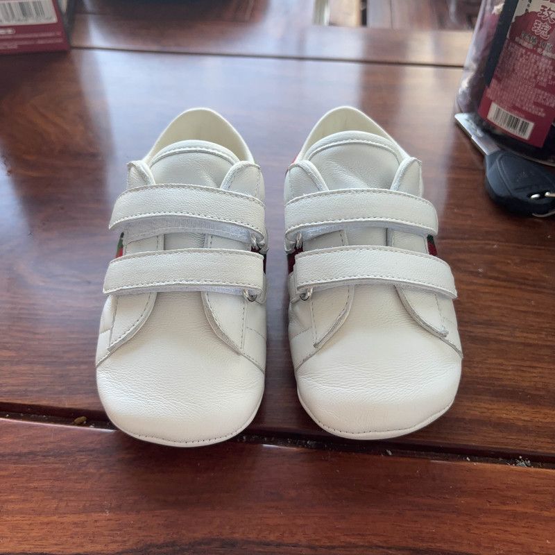 Gucci Gucci Ace Kids' White Leather Sneakers 0079 Size US 5 / EU 37 - 2 Thumbnail