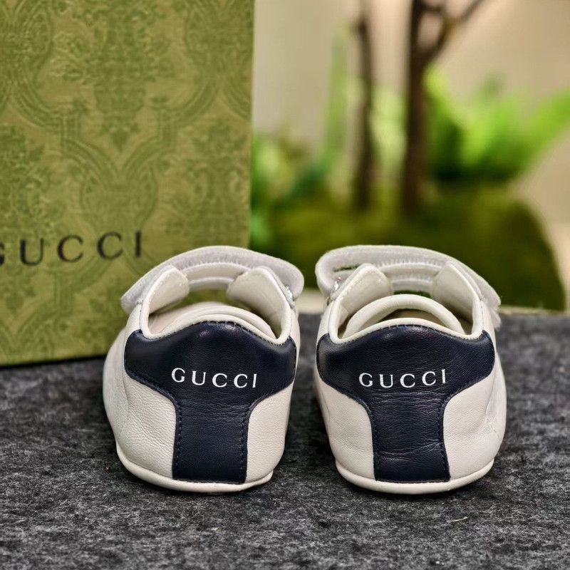 Gucci Gucci Children's White Velcro Low-Top Sneakers 0079 Size US 5 / EU 37 - 8 Thumbnail