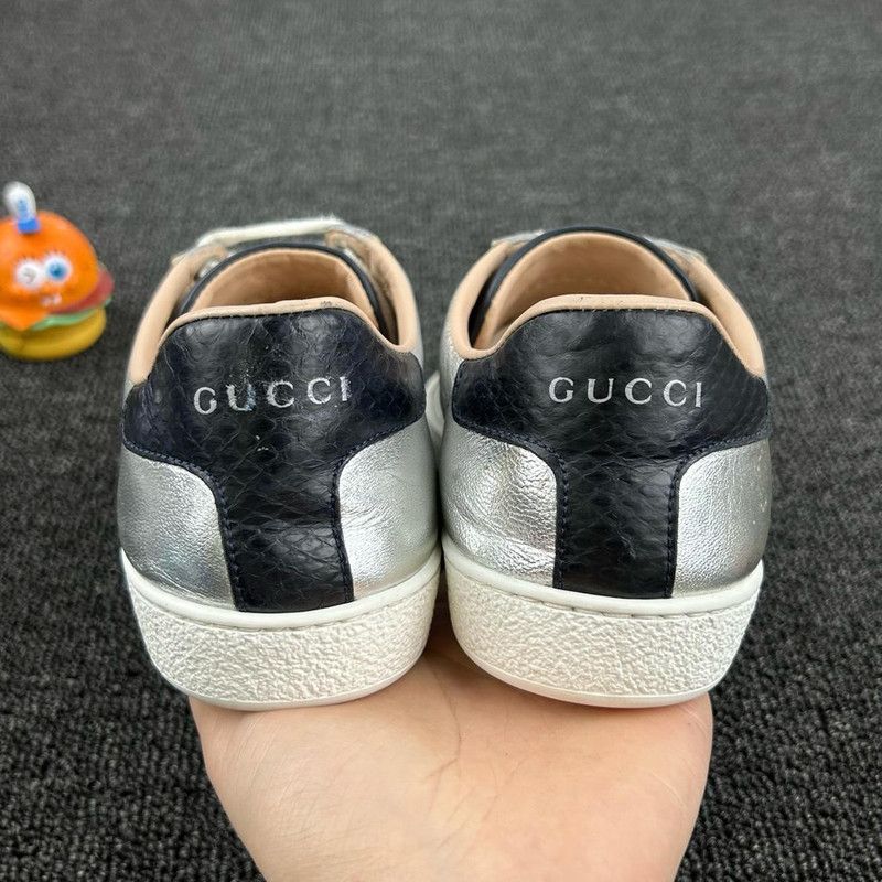 Gucci Gucci Classic Silver Leather Sneakers 0079 Size US 5 / EU 37 - 5 Thumbnail