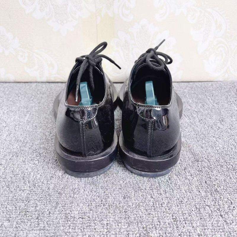 Gucci Gucci Black Patent Leather Lace-Up Shoes 0079 Size US 10 / EU 43 - 4 Thumbnail