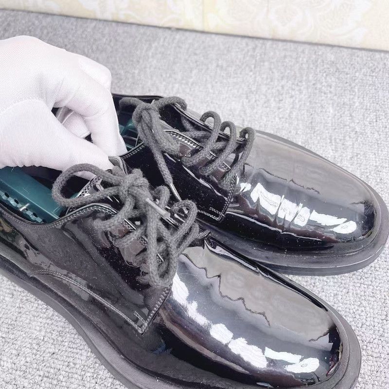 Gucci Gucci Black Patent Leather Lace-Up Shoes 0079 Size US 10 / EU 43 - 5 Thumbnail