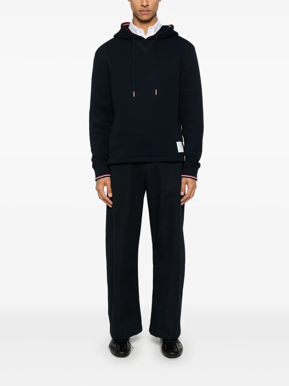 Thom Browne OVERSIZED HOODIE PULLOVER WITH RWB TIPPING STRIPE IN CHUNKY LOOPBACK Size US S / EU 44-46 / 1 - 4 Thumbnail