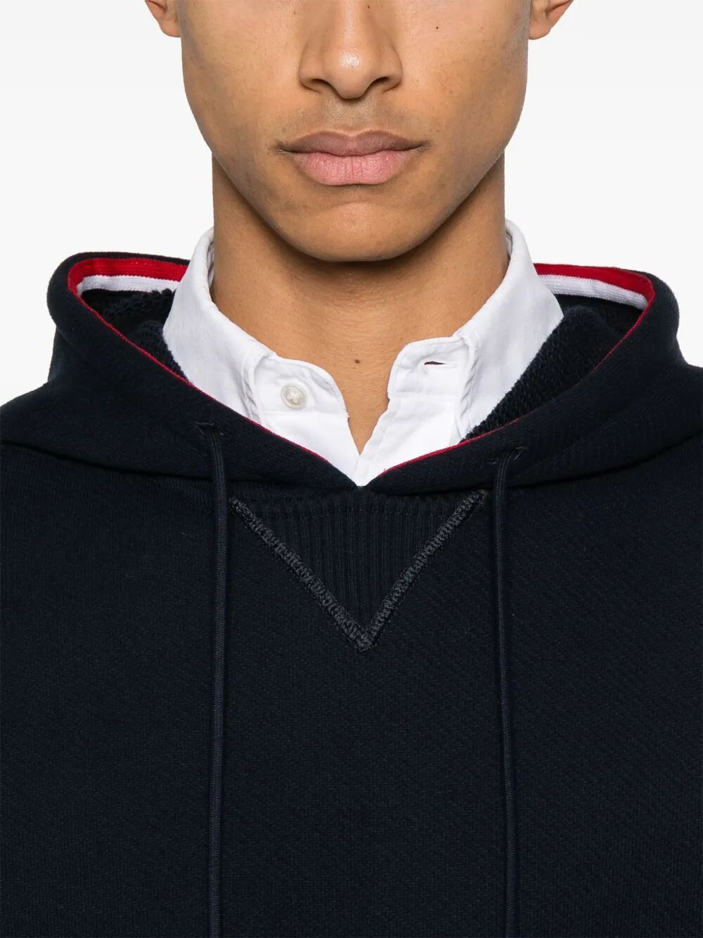 Thom Browne OVERSIZED HOODIE PULLOVER WITH RWB TIPPING STRIPE IN CHUNKY LOOPBACK Size US S / EU 44-46 / 1 - 3 Thumbnail