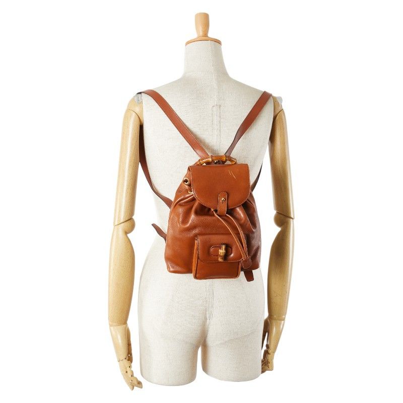 Gucci Gucci Gucci Bamboo Leather Backpack Leather Backpack 003 1705 0030 Size ONE SIZE - 12 Thumbnail
