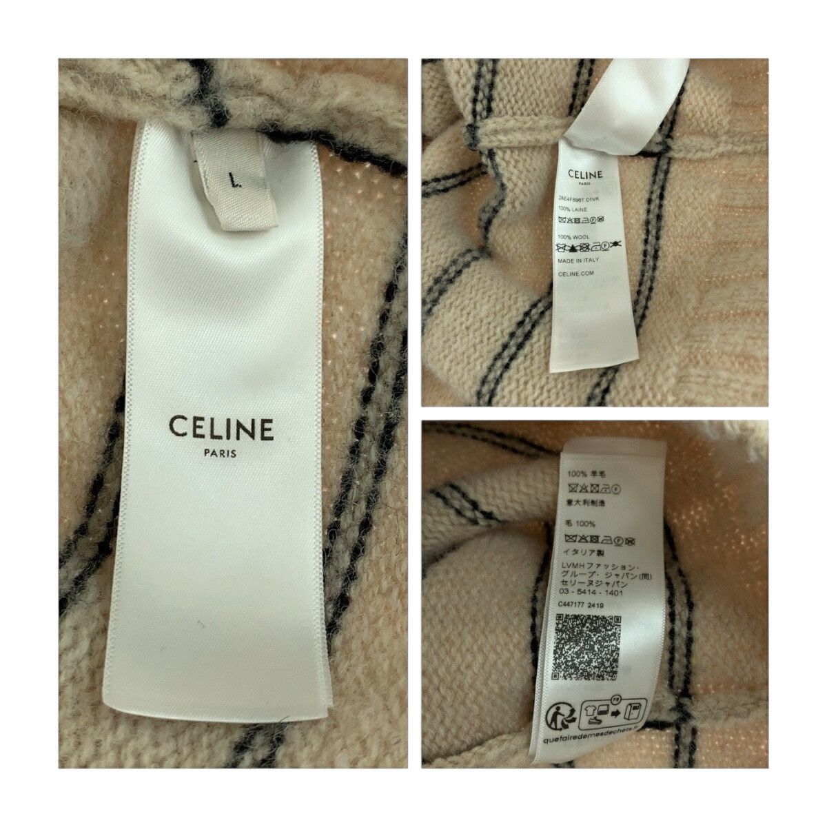 Celine Celine Celine Triomphe Embroidery Wool Knit Others Tops 2AE4F896T DUTY FREE for USA Size ONE SIZE - 4 Thumbnail
