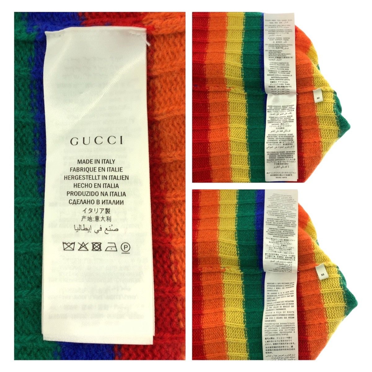 Gucci Gucci Gucci Teddy Bear Rainbow Wool/Cashmere Knitwear Others Tops 501393 DUTY FREE for USA Size ONE SIZE - 4 Thumbnail