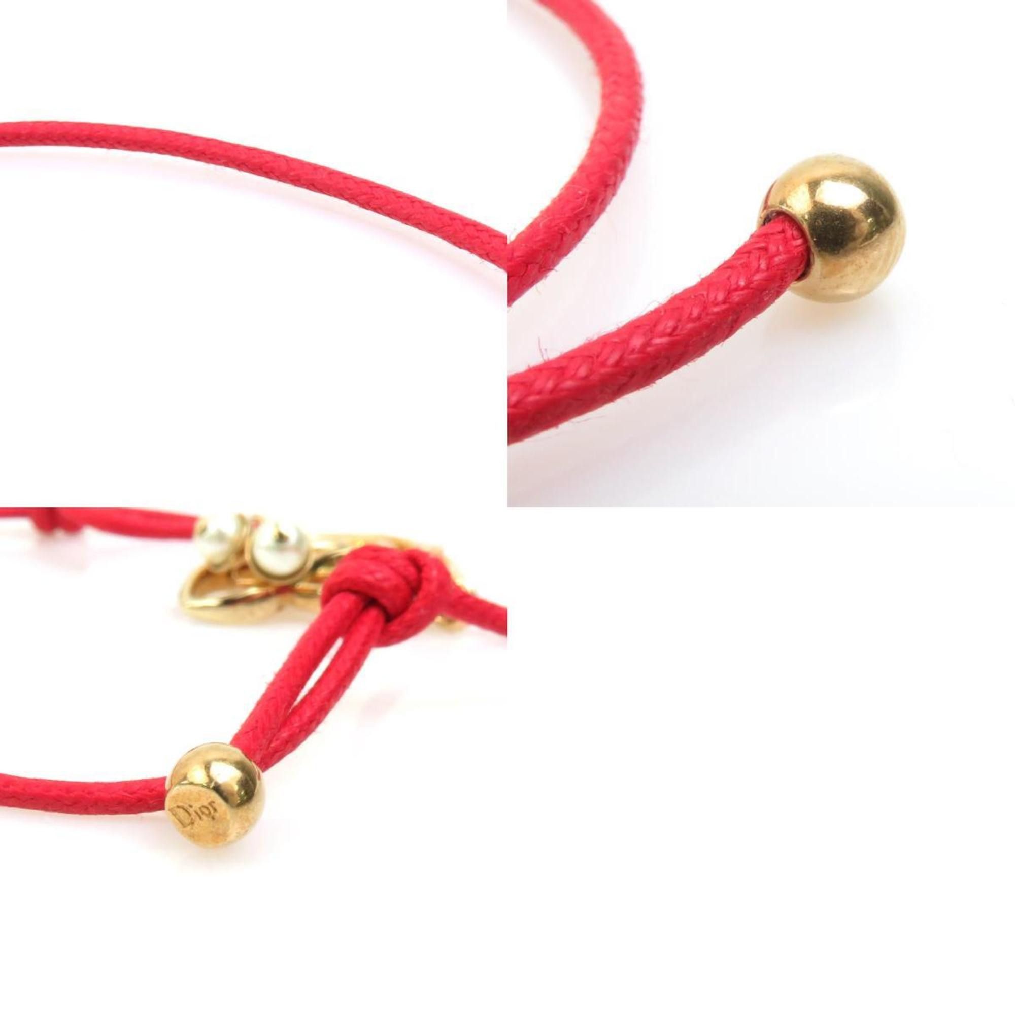 Dior Christian Dior Bracelet in Metal and Nylon, Red Gold, Men's Women's, 56276a Size ONE SIZE - 5 Thumbnail