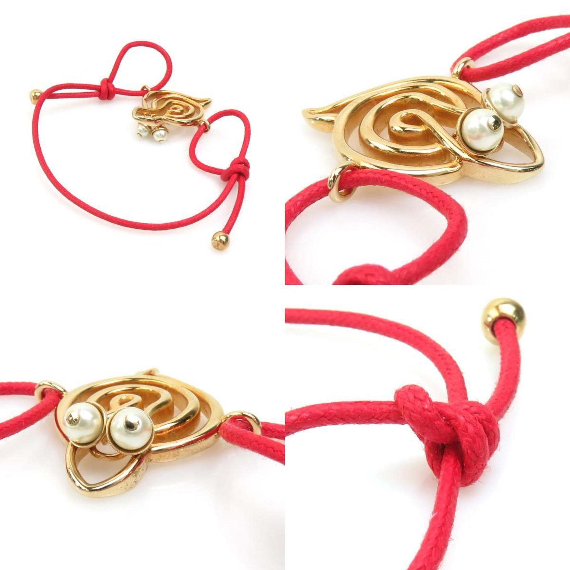 Dior Christian Dior Bracelet in Metal and Nylon, Red Gold, Men's Women's, 56276a Size ONE SIZE - 4 Thumbnail