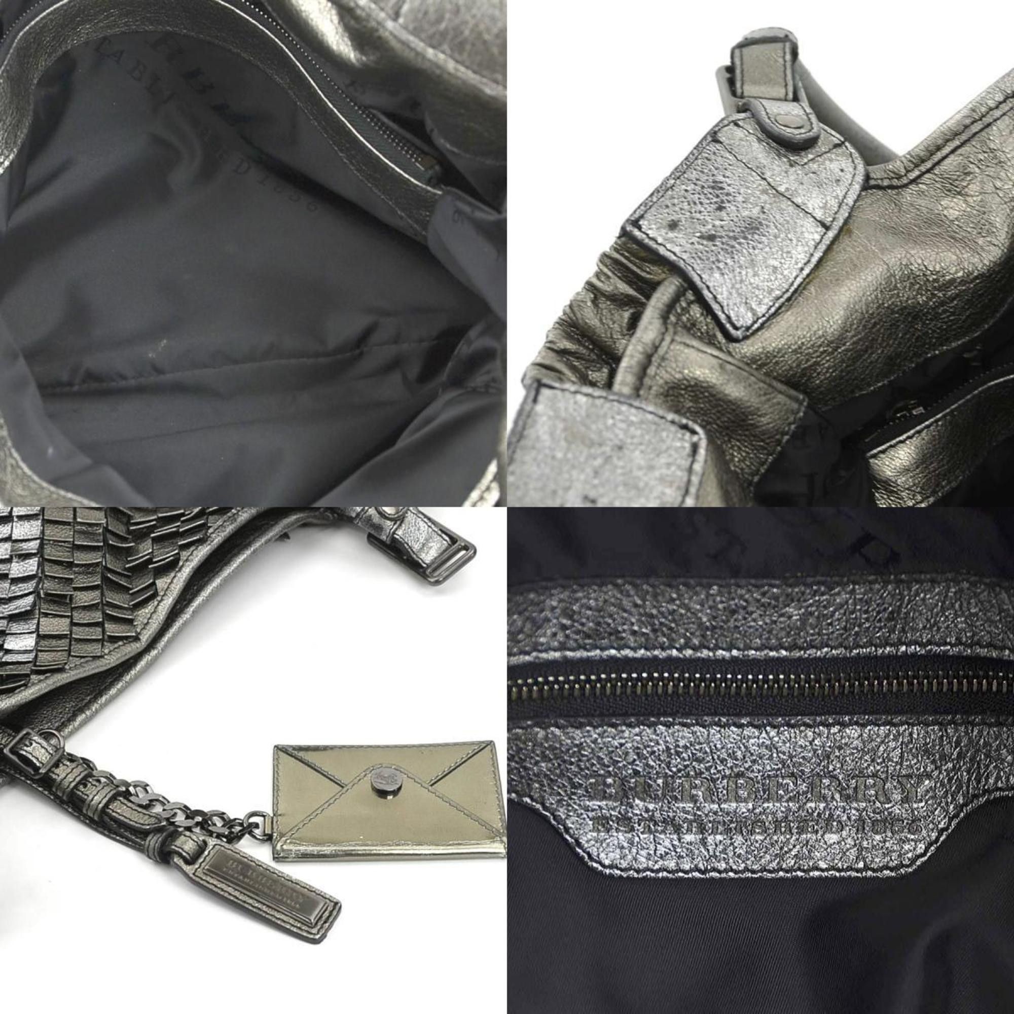 Burberry Burberry Men's Metallic Grey Leather Shoulder Bag (h31402a) Size ONE SIZE - 5 Thumbnail