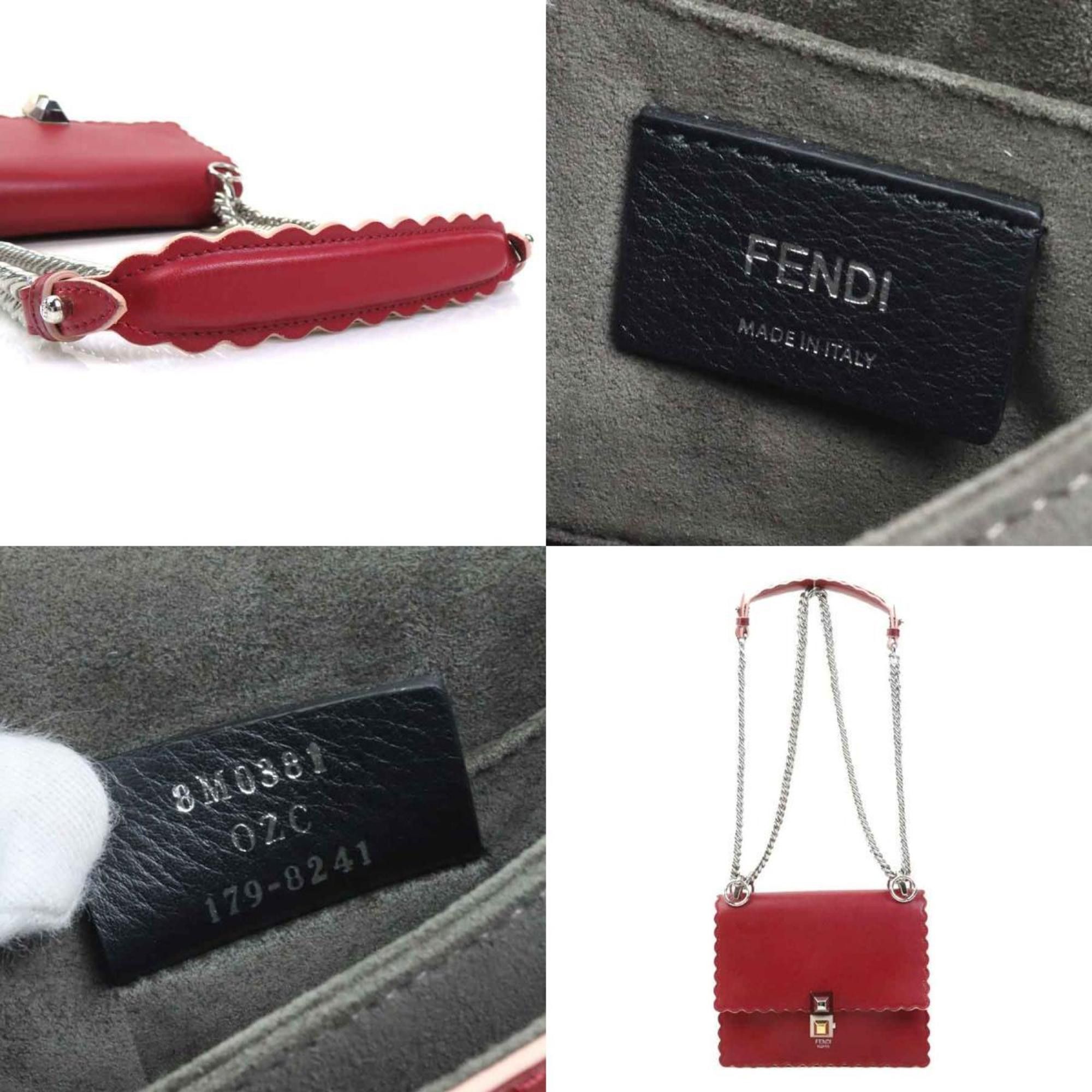 Fendi Fendi Canai Mini Shoulder Bag in Red Leather, Women's, 8M0381 OZC h31407a Size ONE SIZE - 5 Thumbnail