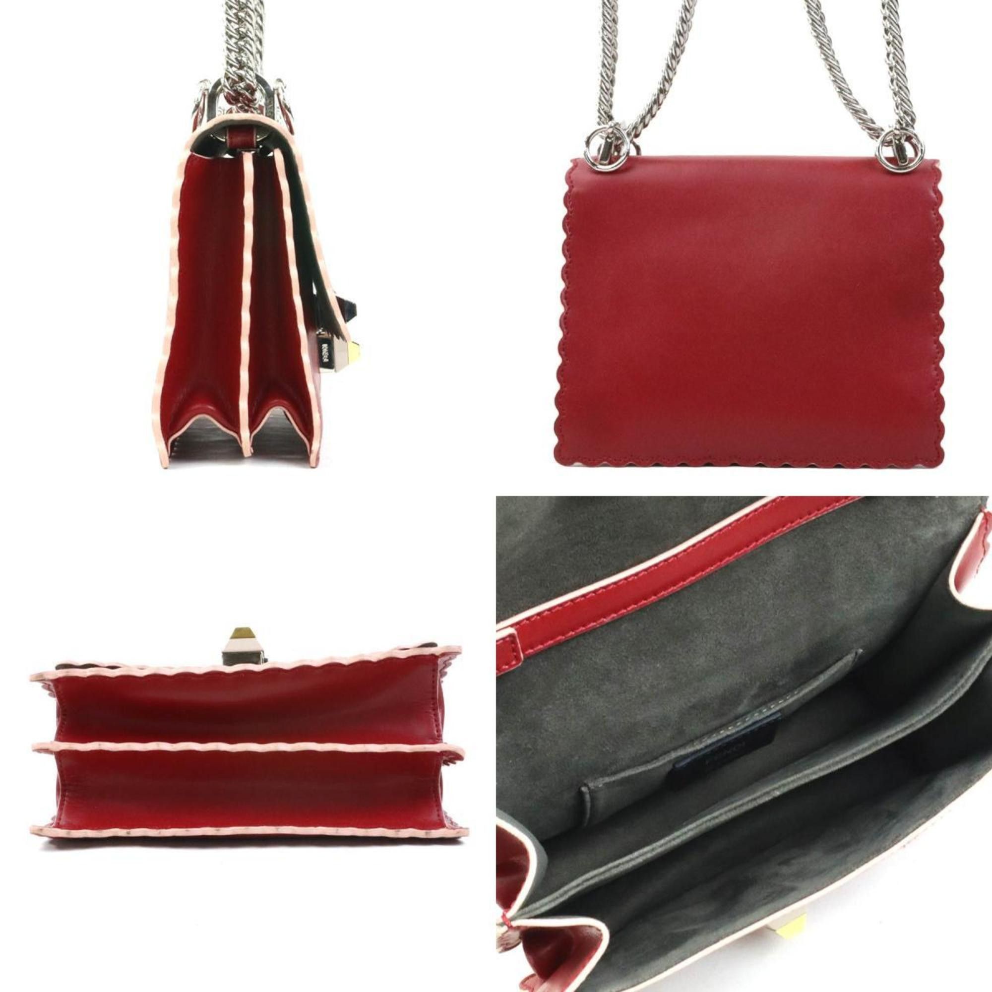 Fendi Fendi Canai Mini Shoulder Bag in Red Leather, Women's, 8M0381 OZC h31407a Size ONE SIZE - 2 Thumbnail