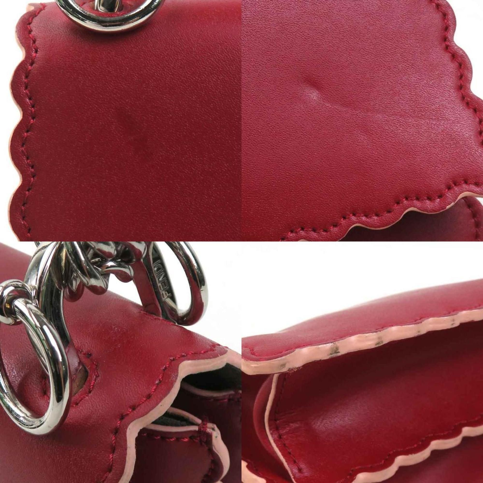 Fendi Fendi Canai Mini Shoulder Bag in Red Leather, Women's, 8M0381 OZC h31407a Size ONE SIZE - 4 Thumbnail