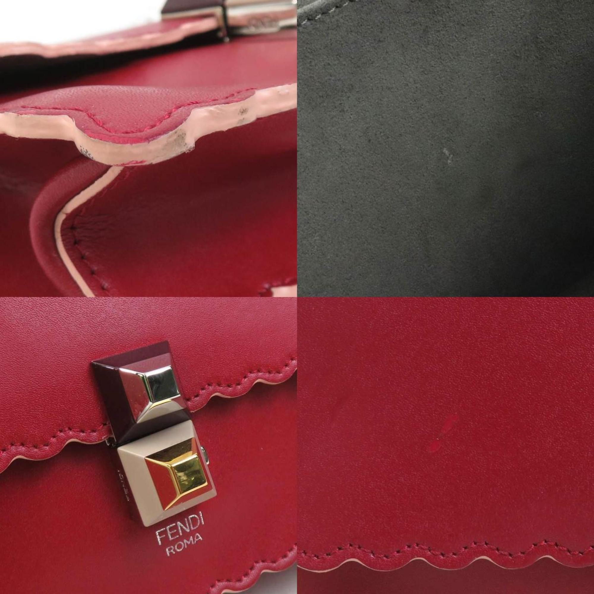 Fendi Fendi Canai Mini Shoulder Bag in Red Leather, Women's, 8M0381 OZC h31407a Size ONE SIZE - 3 Thumbnail