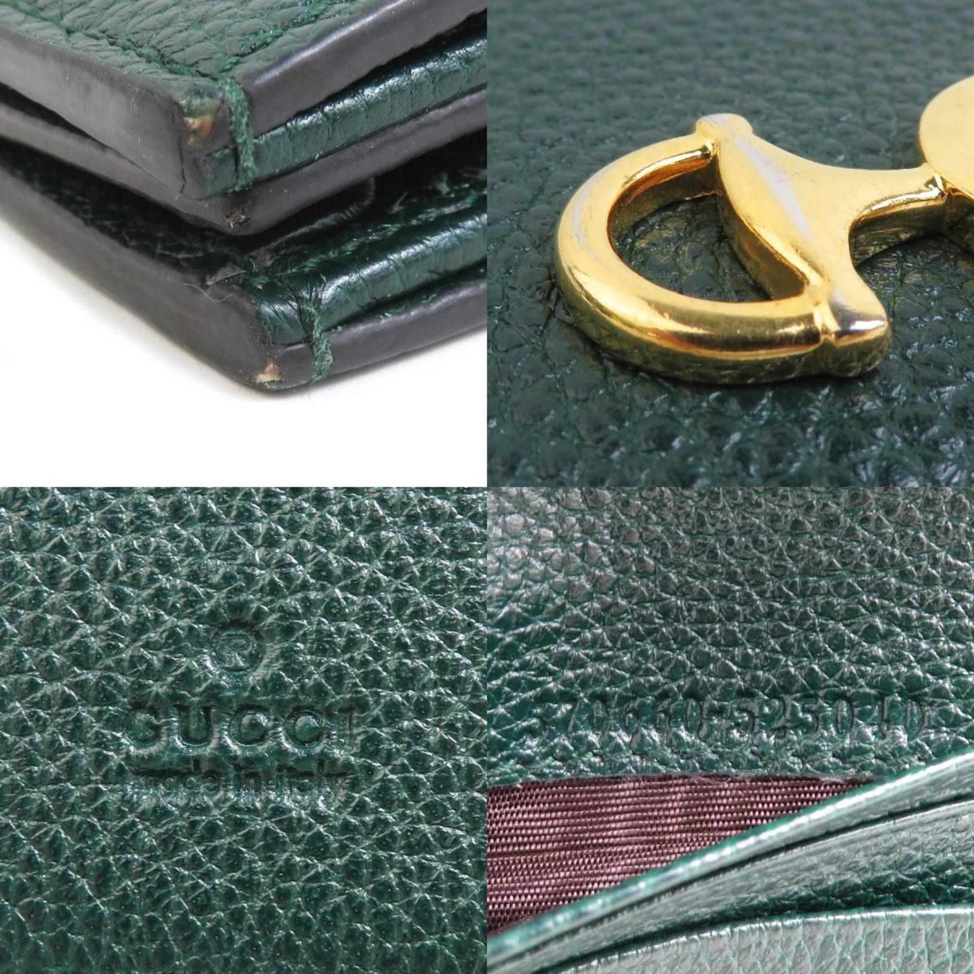 Gucci Gucci Women's Zumi Leather Bifold Chain Wallet in Dark Green, Gold, and Silver (Product Code: 570660 e60739a) Size ONE SIZE - 5 Thumbnail