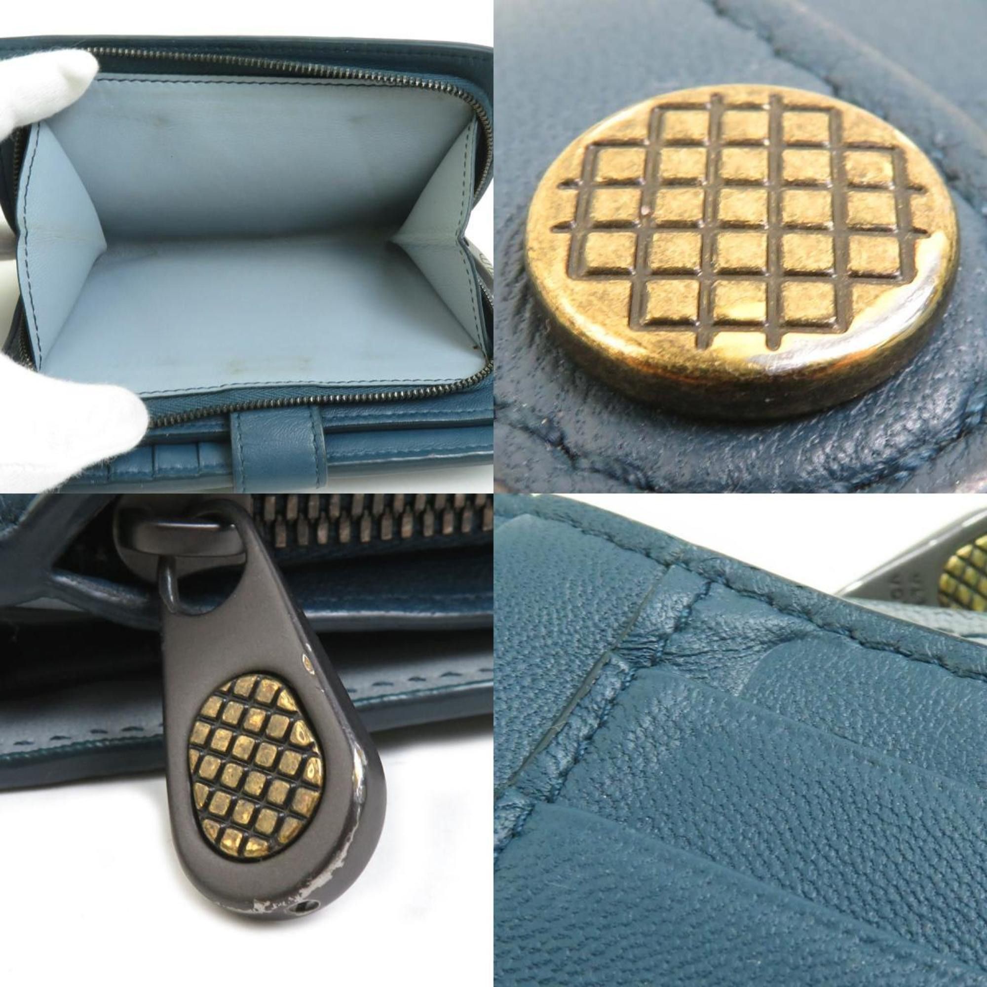 Bottega Veneta Bottega Veneta bifold wallet in intrecciato leather green-blue for men and women, item number 56266a Size ONE SIZE - 4 Thumbnail