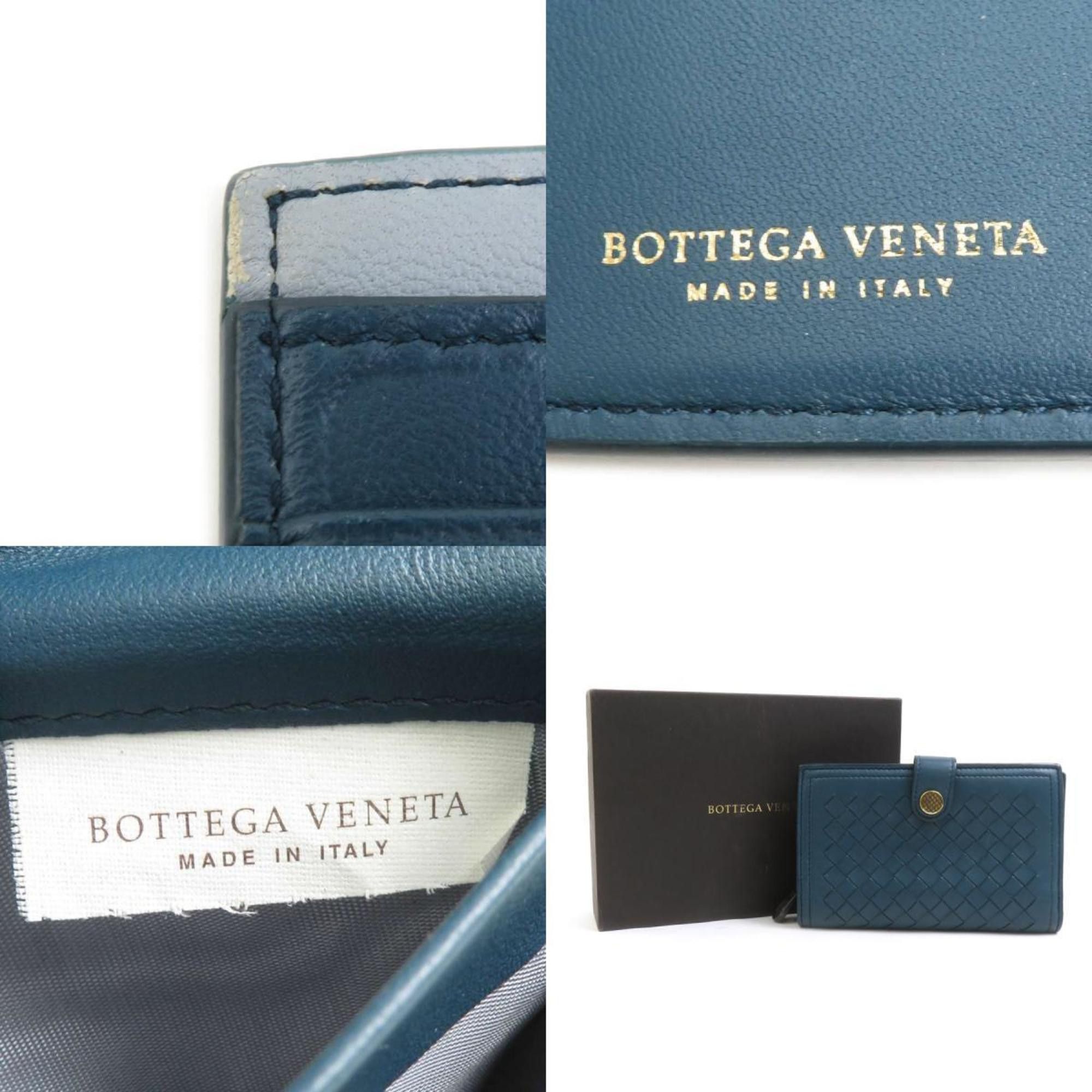 Bottega Veneta Bottega Veneta bifold wallet in intrecciato leather green-blue for men and women, item number 56266a Size ONE SIZE - 5 Thumbnail