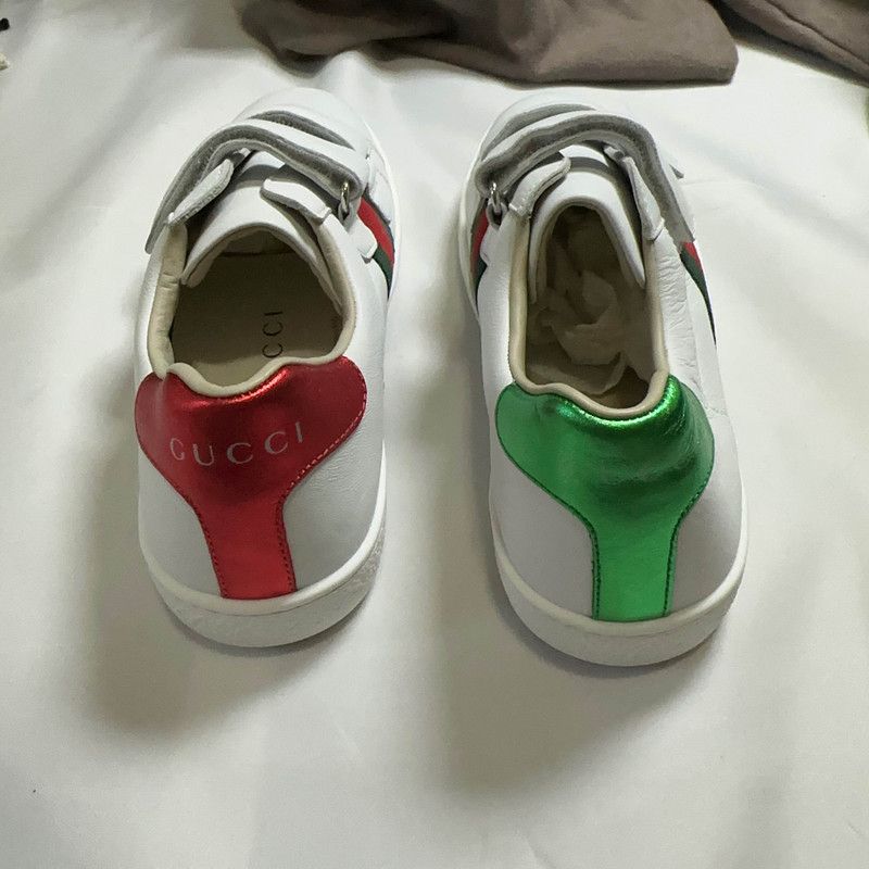 Gucci Gucci Kids Low-top Sneakers in White Red Green 0079 Size US 5 / EU 37 - 3 Thumbnail