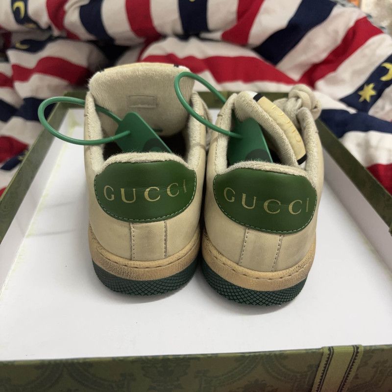 Gucci Gucci Screener Leather Kids Sneakers in Green 0079 Size US 5 / EU 37 - 3 Thumbnail