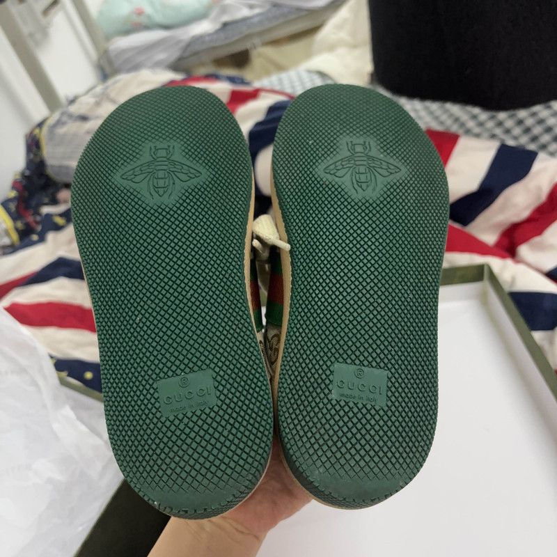 Gucci Gucci Screener Leather Kids Sneakers in Green 0079 Size US 5 / EU 37 - 7 Thumbnail