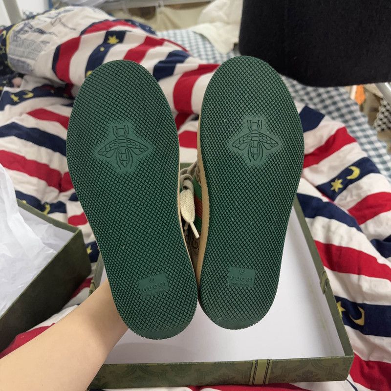 Gucci Gucci Screener Leather Kids Sneakers in Green 0079 Size US 5 / EU 37 - 4 Thumbnail