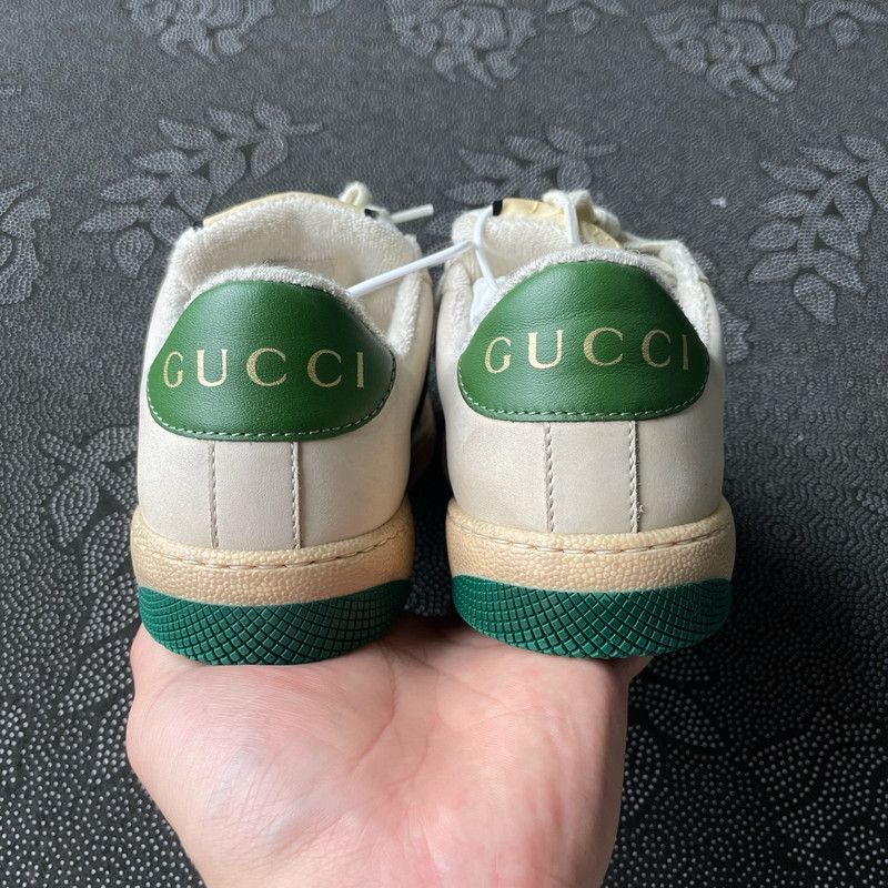 Gucci Gucci Screener Leather Kids' Sneakers in Green 0079 Size US 5 / EU 37 - 3 Thumbnail