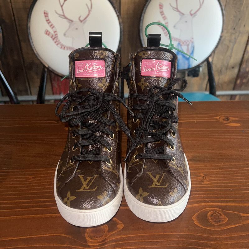 Louis Vuitton Louis Vuitton Casual Leather High-Top Sneakers 0079 Size US 6.5 / EU 39-40 - 2 Thumbnail