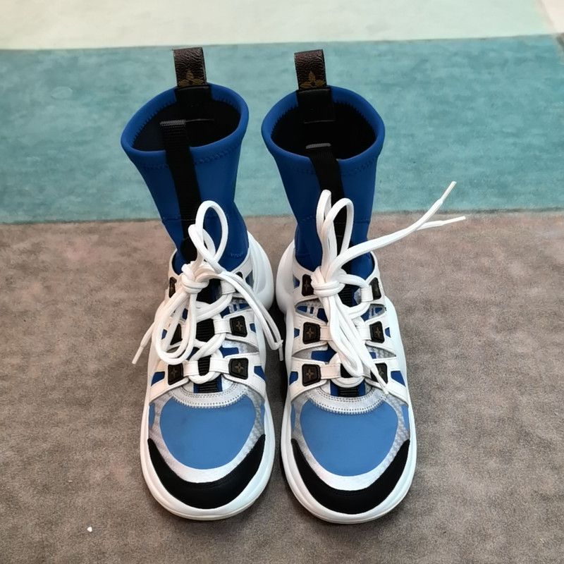 Louis Vuitton Louis Vuitton Blue and White Sports Sneakers 0079 Size US 7.5 / EU 40-41 - 2 Thumbnail
