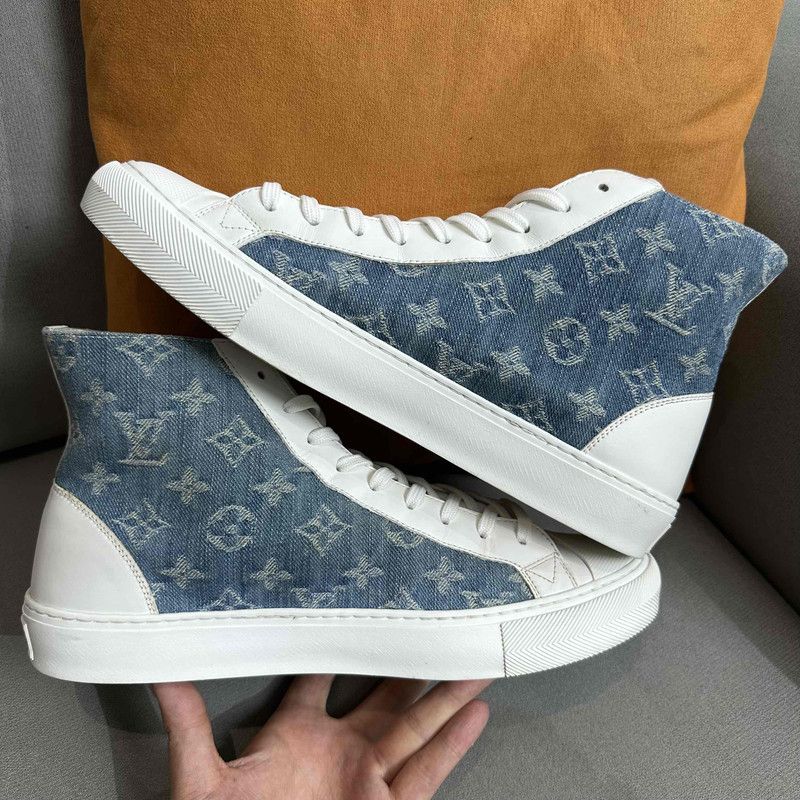 Louis Vuitton Louis Vuitton Tattoo High Top Denim Sneakers 0079 Size US 8 / EU 41 - 8 Thumbnail