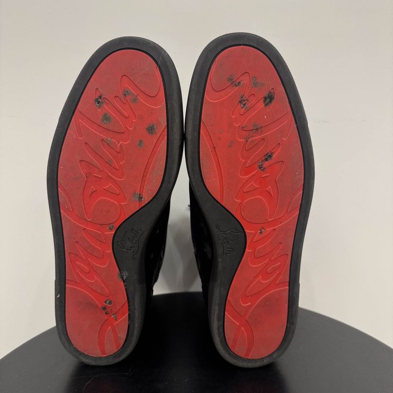 Louis Vuitton CL Louis Velvet High-Top Sneakers in Black 0079 Size US 7.5 / EU 40-41 - 4 Thumbnail