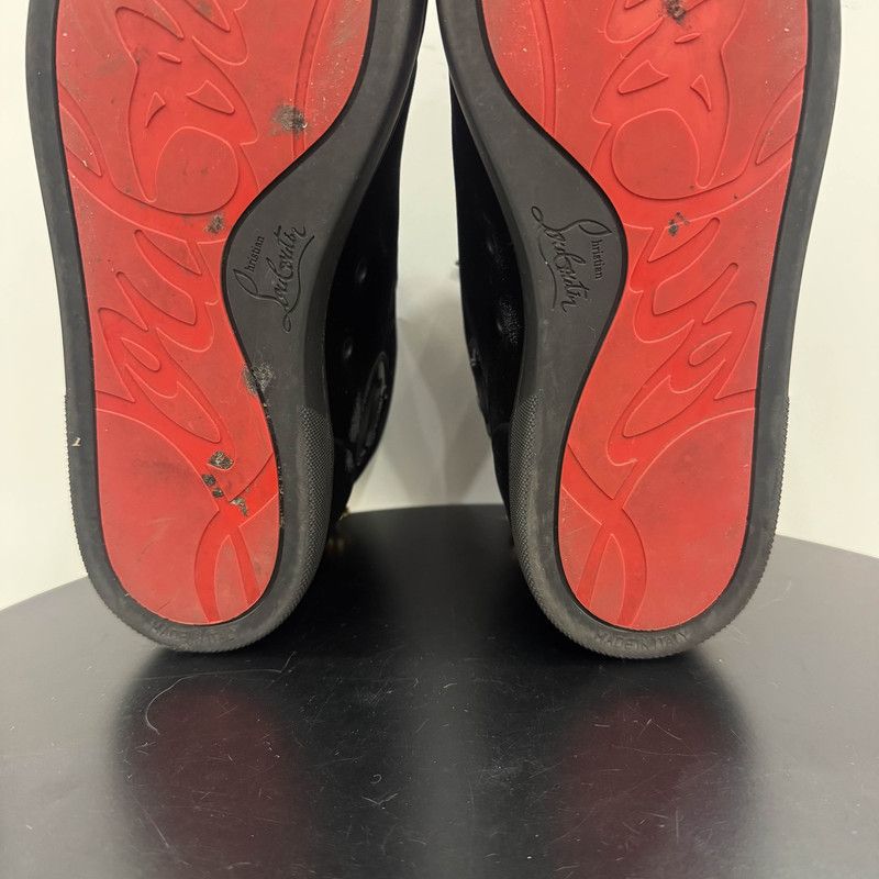 Louis Vuitton CL Louis Velvet High-Top Sneakers in Black 0079 Size US 7.5 / EU 40-41 - 7 Thumbnail