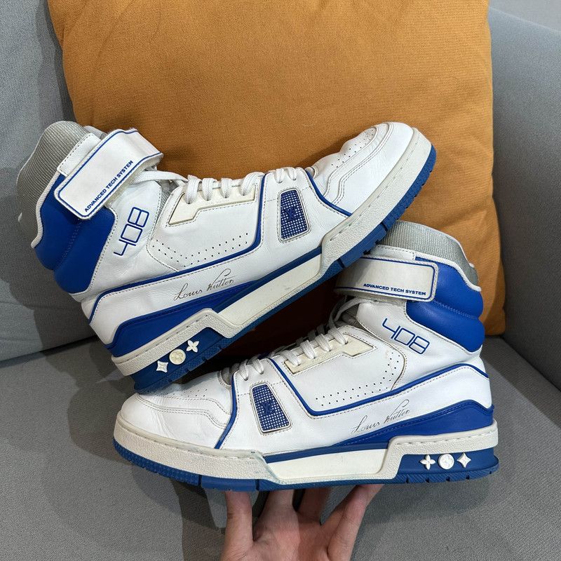 Louis Vuitton Louis Vuitton Trainer Stylish Sneakers in Blue and White 0079 Size US 8.5 / EU 41-42 - 8 Thumbnail
