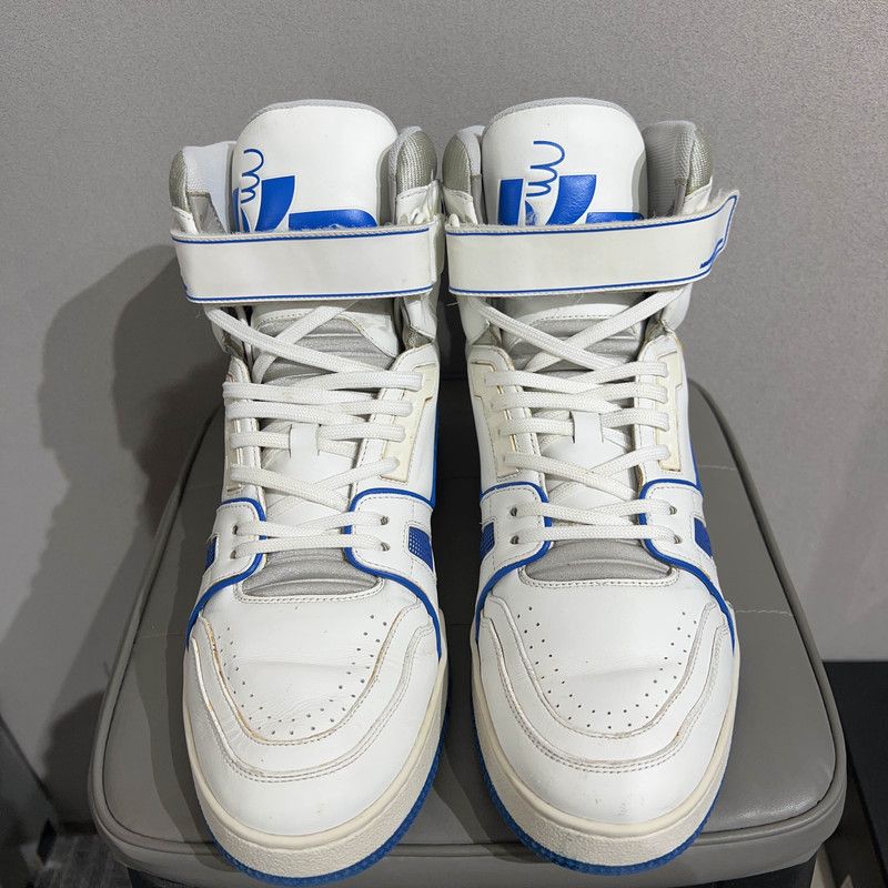 Louis Vuitton Louis Vuitton Trainer Blue and White High-Top Sneakers 0079 Size US 8.5 / EU 41-42 - 2 Thumbnail