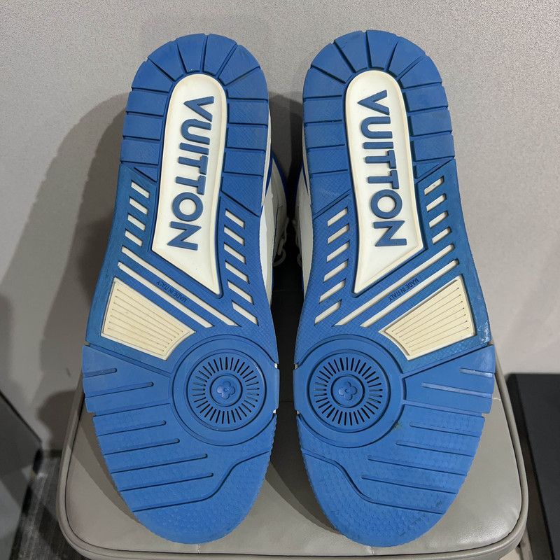 Louis Vuitton Louis Vuitton Trainer Blue and White High-Top Sneakers 0079 Size US 8.5 / EU 41-42 - 4 Thumbnail