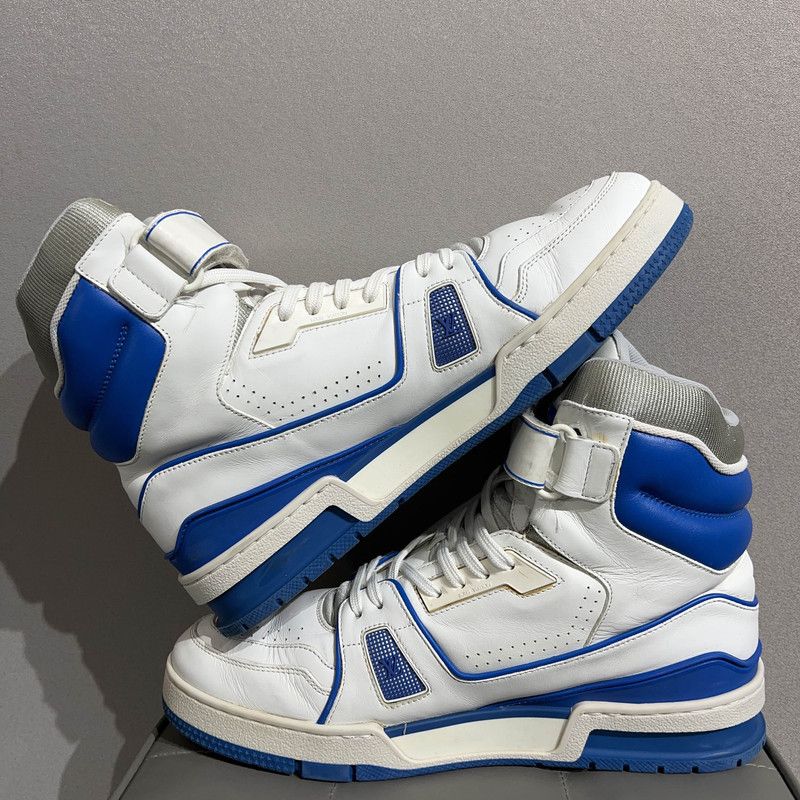 Louis Vuitton Louis Vuitton Trainer Blue and White High-Top Sneakers 0079 Size US 8.5 / EU 41-42 - 7 Thumbnail