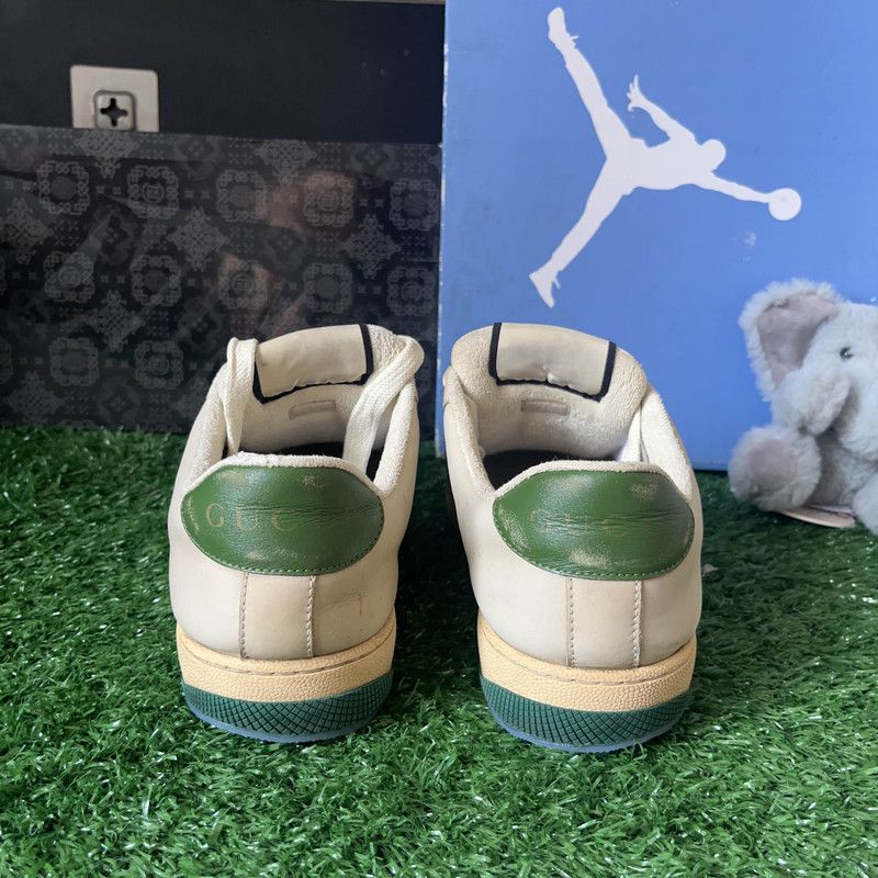 Gucci Gucci Screener Green Leather Low-Top Sneakers 0079 Size US 10 / EU 43 - 3 Thumbnail