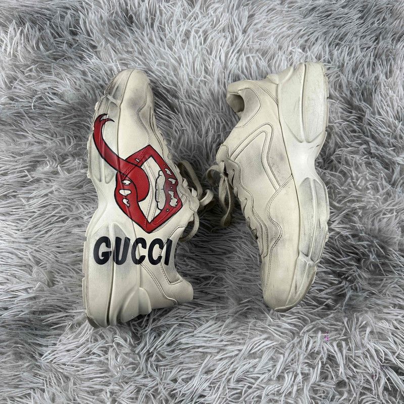 Gucci Gucci Rhyton Leather Casual Sneakers for Men 0079 Size US 9.5 / EU 42-43 - 7 Thumbnail
