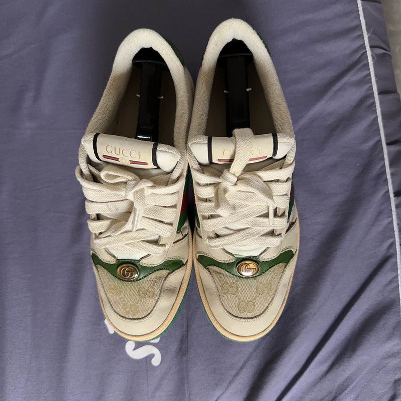 Gucci Gucci Screener Distressed Leather Low-Top Sneakers 0079 Size US 8 / EU 41 - 2 Thumbnail