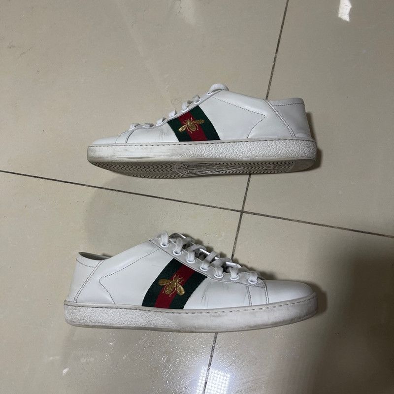 Gucci Gucci ACE Leather Bee Fashion Sneakers 0079 Size US 6.5 / EU 39-40 - 3 Thumbnail