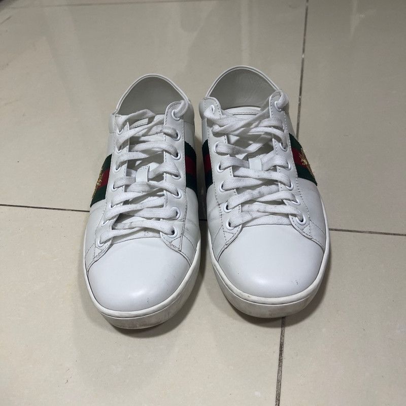 Gucci Gucci ACE Leather Bee Fashion Sneakers 0079 Size US 6.5 / EU 39-40 - 4 Thumbnail
