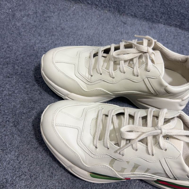 Gucci Rhyton Logo Dad Sneakers in Ivory 0079
