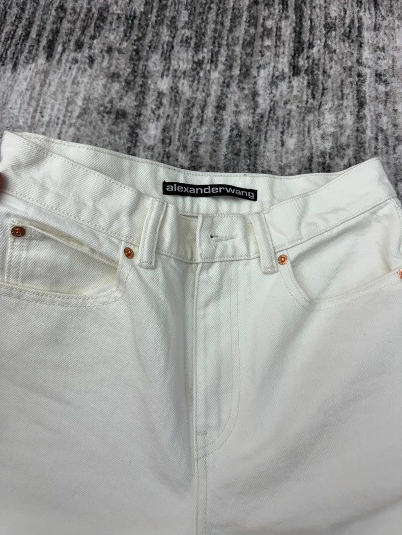 Alexander Wang Alexander Wang Women's White Straight Jeans Size 24" / US 00 / IT 34 - 2 Thumbnail