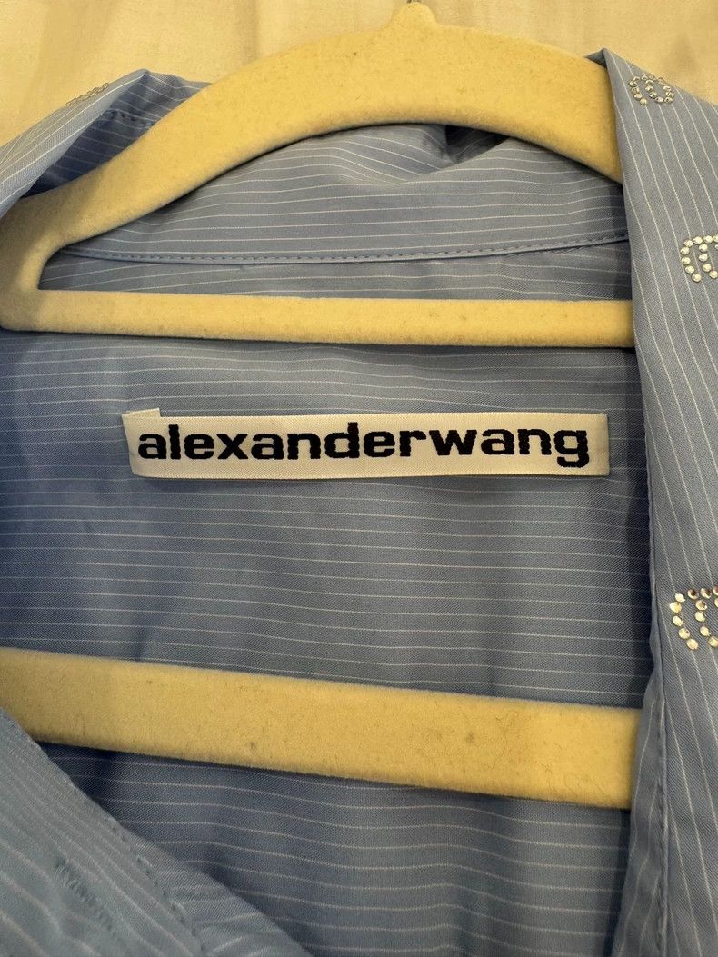 Alexander Wang Alexander Wang Blue Striped Embellished Cotton Shirt Size S / US 4 / IT 40 - 3 Thumbnail