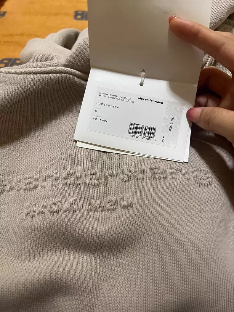 Alexander Wang Alexanderwang embossed milk tea color hoodie Size S / US 4 / IT 40 - 6 Thumbnail