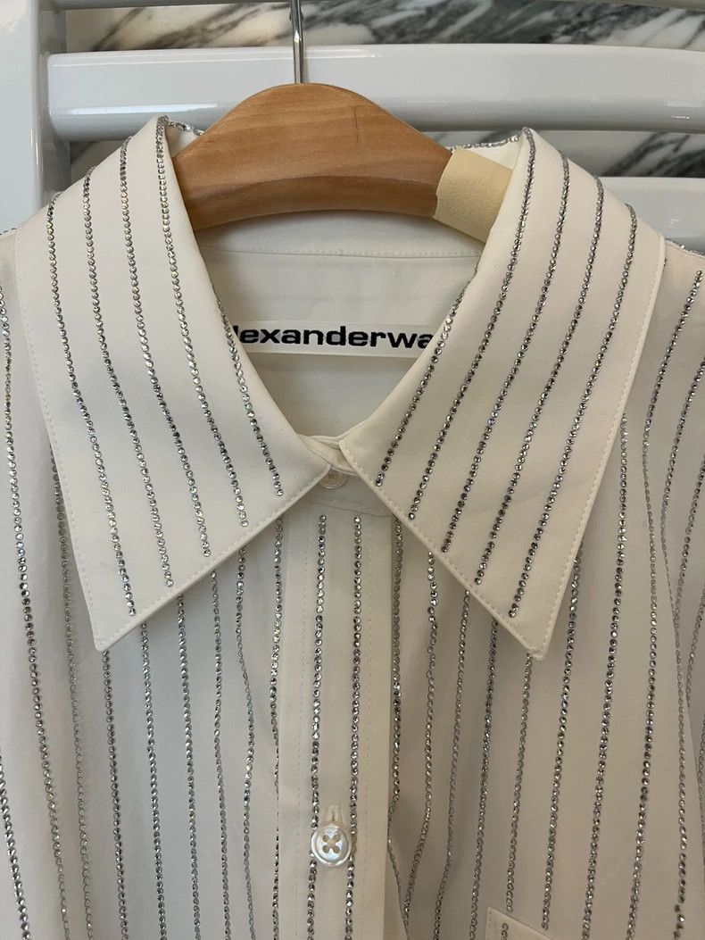 Alexander Wang Alexander Wang White Rhinestone Shirt S Size S / US 4 / IT 40 - 2 Thumbnail