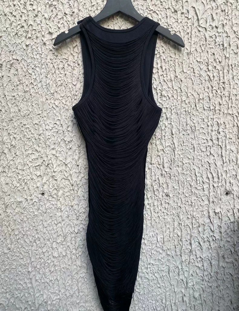 Alexander Wang Alexander Wang Black Fringe Tank Dress Size XS / US 0-2 / IT 36-38 - 3 Thumbnail