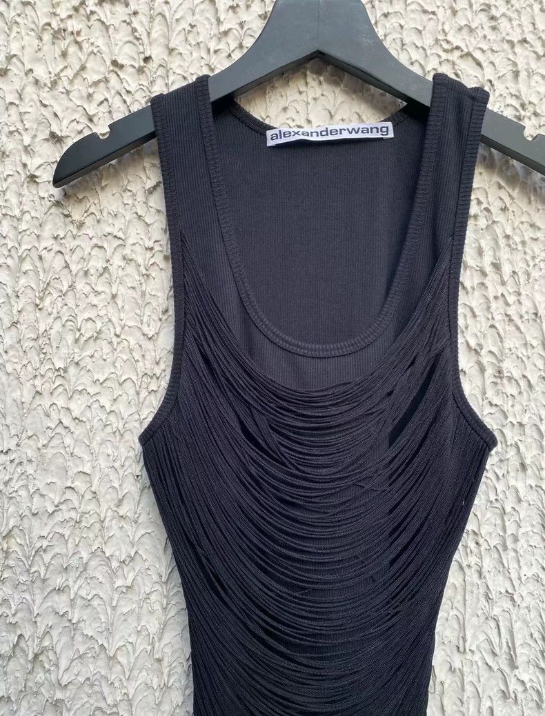 Alexander Wang Alexander Wang Black Fringe Tank Dress Size XS / US 0-2 / IT 36-38 - 4 Thumbnail