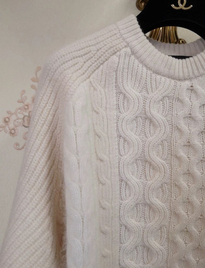 Alexander Wang Alexander Wang Cable Knit White Sweater Size S / US 4 / IT 40 - 3 Thumbnail